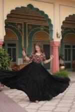 Black Rayon Gown with Gamthi Kodi Work – My Fashion - Image 20