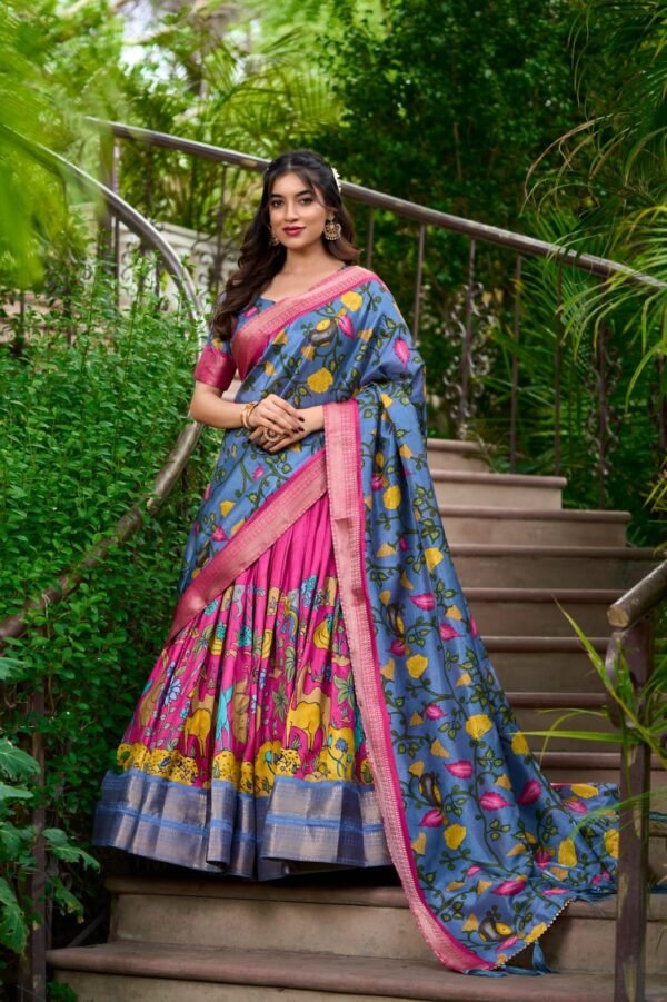 Helly Floral Tussar Silk Lehenga Set – Festive Wear by My Fashion - Image 2