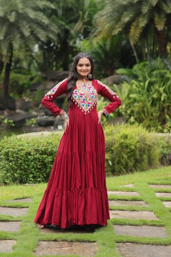 Maroon Partywear Gown