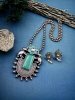 Majestic Silver Replica Elephant Necklace Set | Handmade Festive Jewelry for Women - Image 3