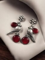 Perfect Monalisa Stone Flower Stud Earrings with Bird Motif – By My Fashion - Image 10