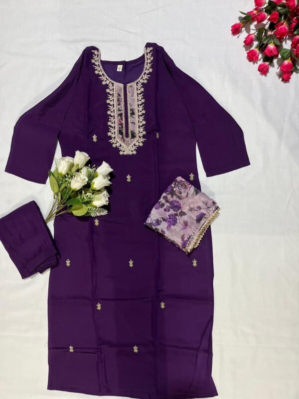 New Chanderi Embroidered Kurti Set| Festive Ethnic Wear by My Fashion - Image 12