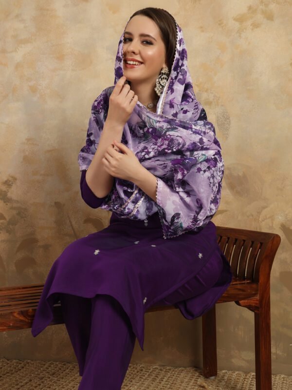 New Chanderi Embroidered Kurti Set| Festive Ethnic Wear by My Fashion - Image 3