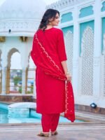 legant Chanderi Kurti Set with Embroidered Dupatta | Festive Ethnic Wear by My Fashion - Image 4