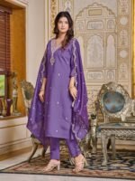 legant Chanderi Kurti Set with Embroidered Dupatta | Festive Ethnic Wear by My Fashion - Image 3