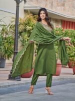 legant Chanderi Kurti Set with Embroidered Dupatta | Festive Ethnic Wear by My Fashion - Image 13