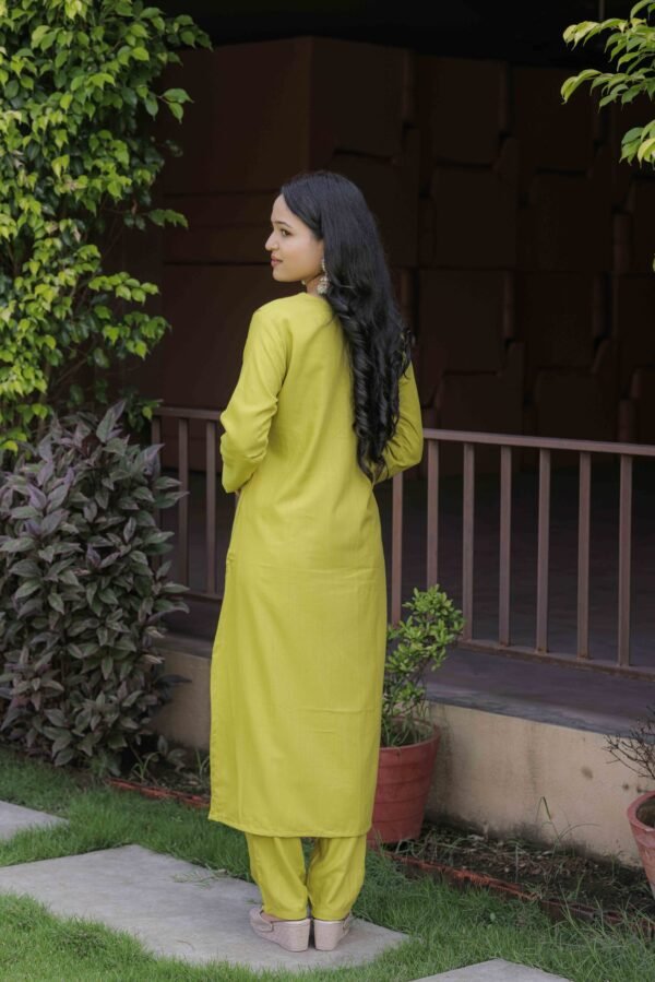 Women’s Slub Magic Embroidered Kurta Set with Pant & Dupatta| Festive Ethnic Wear | My Fashion - Image 13