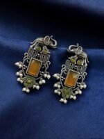 Antique Silver Plated Elephant Design Earrings 1.jpg