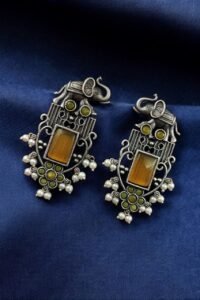 Antique Silver Plated Elephant Design Earrings 1.jpg