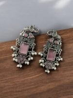 Antique Silver Plated Elephant Design Earrings 5.jpg